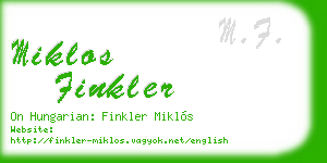 miklos finkler business card